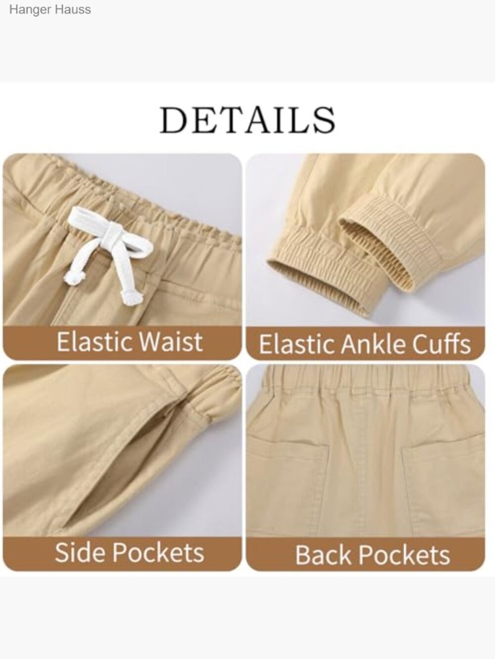 Boys Stretch Chino Pants with Pockets School Uniform Jogger - Picture 4 of 7